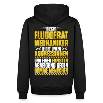 Fluggerätmechaniker Flugzeugmechaniker - Männer Premium Bio Hoodie - Schwarz - Hinten - Nico (187cm)