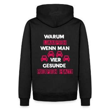 Reifen weiß rot - Männer Premium Bio Hoodie - Schwarz - Hinten - Nico (187cm)