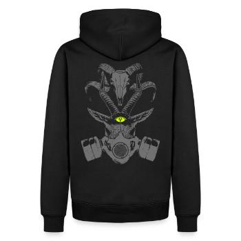 Gasmaske Tier Skull - Männer Premium Bio Hoodie - Schwarz - Hinten - Nico (187cm)