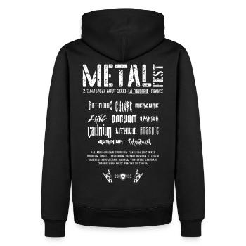 Metal Fest, Concert Historique, Parodie Festival. - Sweat à capuche Premium bio Homme - noir - Dos - Nico (187cm)