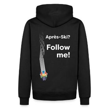 Après Ski – Follow me! Party Schifahren Spruch - Männer Premium Bio Hoodie - Schwarz - Hinten - Nico (187cm)