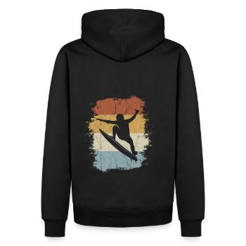 Retro Surfer Kick Out Wellenreiter - Sweat à capuche Premium bio Homme - noir - Dos - Nico (187cm)