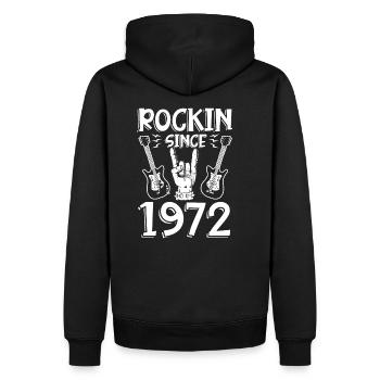 Rockin depuis 1972 - Sweat à capuche Premium bio Homme - noir - Dos - Nico (187cm)