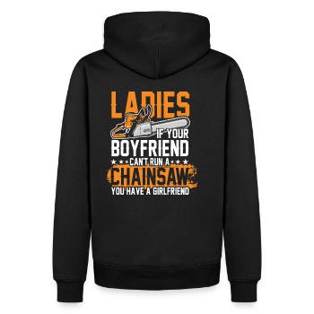 Scie à chaîne en cours d'exécution - Sweat à capuche Premium bio Homme - noir - Dos - Nico (187cm)