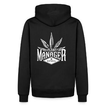 Betriebsleiter - Männer Premium Bio Hoodie - Schwarz - Hinten - Nico (187cm)