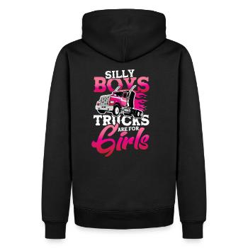 Camions pour filles - Sweat à capuche Premium bio Homme - noir - Dos - Nico (187cm)