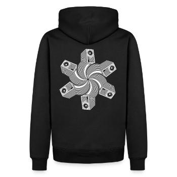 speaker spirale 23 - Männer Premium Bio Hoodie - Schwarz - Hinten - Nico (187cm)