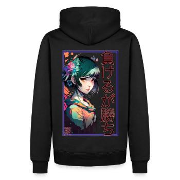負けるが勝ちCute Animegirl - Männer Premium Bio Hoodie - Schwarz - Hinten - Nico (187cm)
