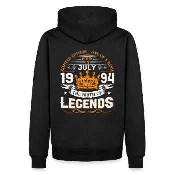 29. Geburtstag Mann Juli Jahrgang 1994 Legendary - Männer Premium Bio Hoodie - Schwarz - Hinten - Nico (187cm)