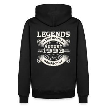 30 Birthday Men Original Août 1993 - Sweat à capuche Premium bio Homme - noir - Dos - Nico (187cm)
