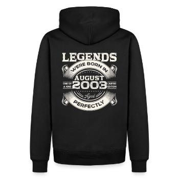 20 Birthday Men Original August Vintage 2003 - Sweat à capuche Premium bio Homme - noir - Dos - Nico (187cm)