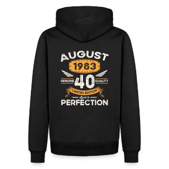 40th Birthday Man Legend August Born 1983 - Men’s Premium Organic Hoodie - black - Back - Nico (187cm)