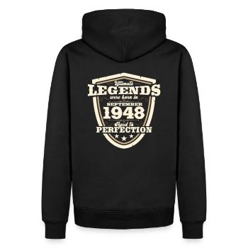 75ème Anniversaire Millésime Septembre Millésime 1948 - Sweat à capuche Premium bio Homme - noir - Dos - Nico (187cm)