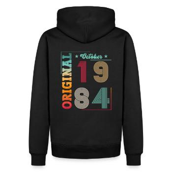 39ème Anniversaire Original Octobre Millésime 1984 - Sweat à capuche Premium bio Homme - noir - Dos - Nico (187cm)