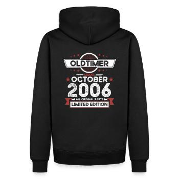 17th Birthday Oldtimer October Vintage 2006 - Men’s Premium Organic Hoodie - black - Back - Nico (187cm)