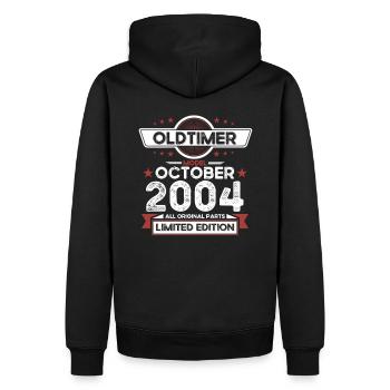 19ème anniversaire voiture classique octobre millésime 2004 - Sweat à capuche Premium bio Homme - noir - Dos - Nico (187cm)