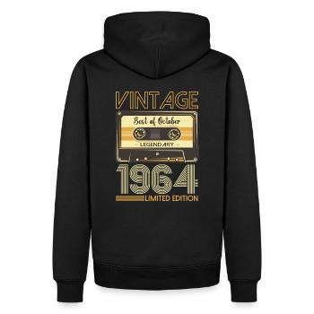 59. Geburtstag Kassette Oktober Jahrgang 1964 Tape - Männer Premium Bio Hoodie - Schwarz - Hinten - Nico (187cm)