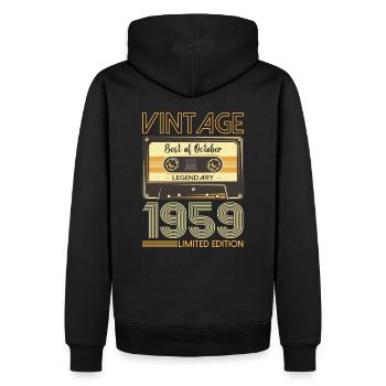 64. Geburtstag Kassette Oktober Jahrgang 1959 Tape - Männer Premium Bio Hoodie - Schwarz - Hinten - Nico (187cm)