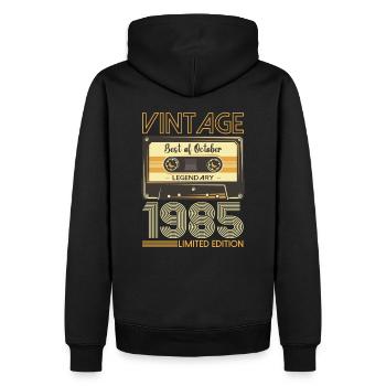 38. Geburtstag Kassette Oktober Jahrgang 1985 Tape - Männer Premium Bio Hoodie - Schwarz - Hinten - Nico (187cm)