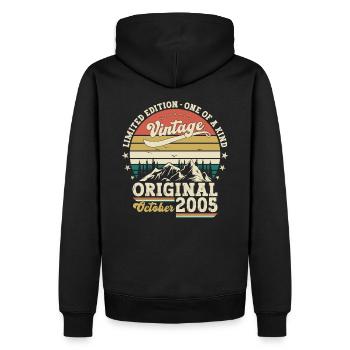 18. Geburtstag Retro Kassette Best of Oktober 2005 - Männer Premium Bio Hoodie - Schwarz - Hinten - Nico (187cm)