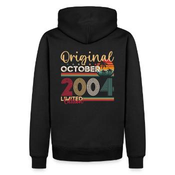 19th Birthday Husband Original October Vintage 2004 - Men’s Premium Organic Hoodie - black - Back - Nico (187cm)
