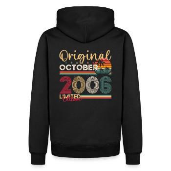 17th Birthday Husband Original October Vintage 2006 - Men’s Premium Organic Hoodie - black - Back - Nico (187cm)