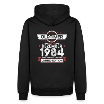 39e anniversaire voiture classique décembre vintage 1984 - Sweat à capuche Premium bio Homme - noir - Dos - Nico (187cm)