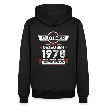 45th Birthday Classic Car December Vintage 1978 - Men’s Premium Organic Hoodie - black - Back - Nico (187cm)