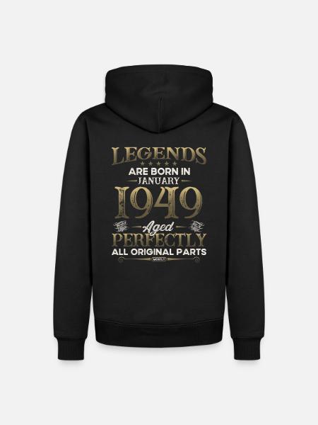 75. Geburtstag Legende Januar Jahrgang 1949 - Ekologisk premiumluvtröja herr - svart