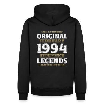 30. Geburtstag Original Februar Jahrgang 1994 - Männer Premium Bio Hoodie - Schwarz - Hinten - Nico (187cm)