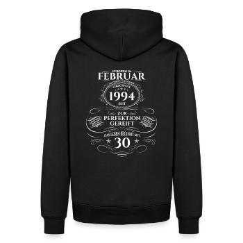 30. Geburtstag Original Februar Jahrgang 1994 - Männer Premium Bio Hoodie - Schwarz - Hinten - Nico (187cm)