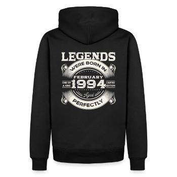 30. Geburtstag Original Februar Jahrgang 1994 - Männer Premium Bio Hoodie - Schwarz - Hinten - Nico (187cm)