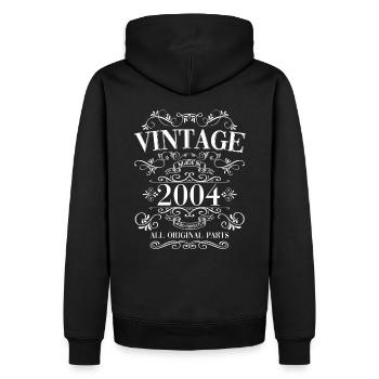 20e anniversaire mari Vintage Vintage 2004 - Sweat à capuche Premium bio Homme - noir - Dos - Nico (187cm)
