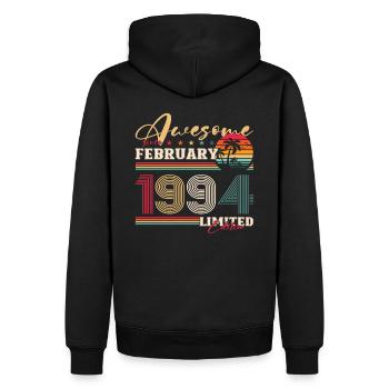 30. Geburtstag Mann Februar Jahrgang 1994 Awesome - Männer Premium Bio Hoodie - Schwarz - Hinten - Nico (187cm)