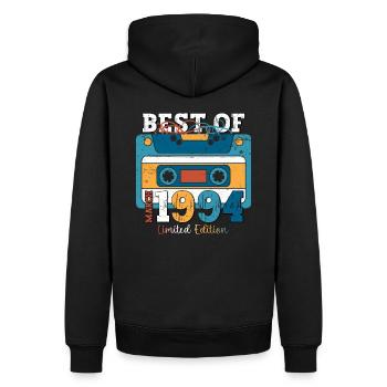 30th Birthday Man best of mars 1994 cassette - Sweat à capuche Premium bio Homme - noir - Dos - Nico (187cm)