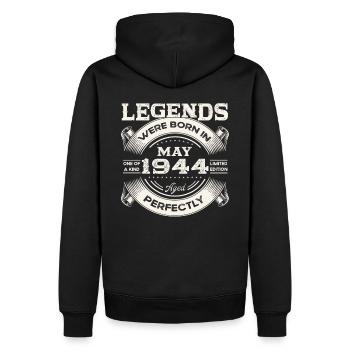 Mai 1944 Millésime 1944 Anniversaire 1944 Légende 44 - Sweat à capuche Premium bio Homme - noir - Dos - Nico (187cm)