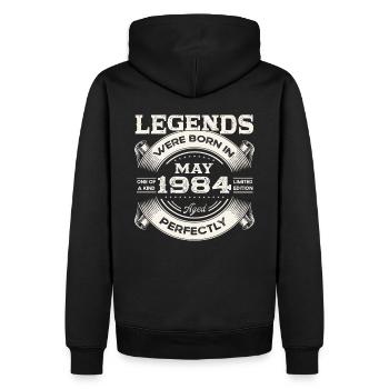 Geburtstag 1984 Mai 1984 Jahrgang 1984 Legende 84 - Männer Premium Bio Hoodie - Schwarz - Hinten - Nico (187cm)