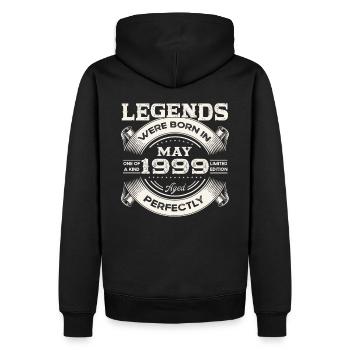 Anniversaire 1999 Mai 1999 Millésime 1999 Légende 99 - Sweat à capuche Premium bio Homme - noir - Dos - Nico (187cm)