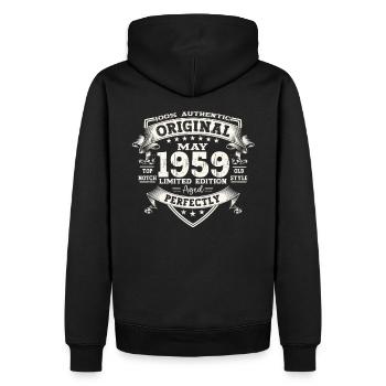Geburtstag 1959 Mai 1959 Jahrgang 1959 Legende 59 - Männer Premium Bio Hoodie - Schwarz - Hinten - Nico (187cm)