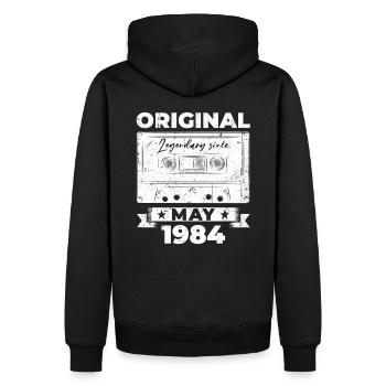 Geburtstag 1984 Mai 1984 Jahrgang 1984 Legende 84 - Männer Premium Bio Hoodie - Schwarz - Hinten - Nico (187cm)