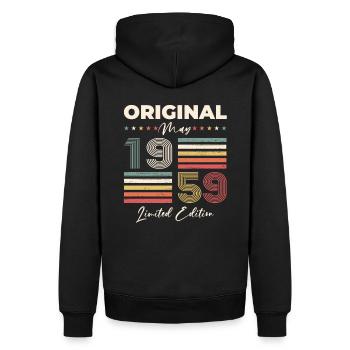 Geburtstag 1959 Mai 1959 Jahrgang 1959 Legende 59 - Männer Premium Bio Hoodie - Schwarz - Hinten - Nico (187cm)