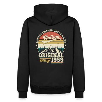 Geburtstag 1959 Mai 1959 Jahrgang 1959 Legende 59 - Männer Premium Bio Hoodie - Schwarz - Hinten - Nico (187cm)