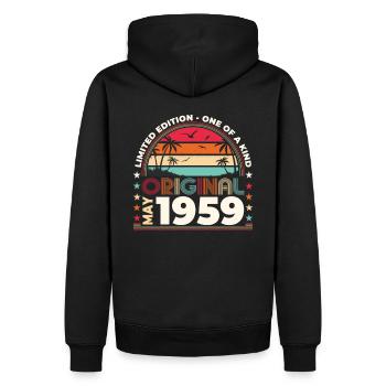 Geburtstag 1959 Mai 1959 Jahrgang 1959 Legende 59 - Männer Premium Bio Hoodie - Schwarz - Hinten - Nico (187cm)