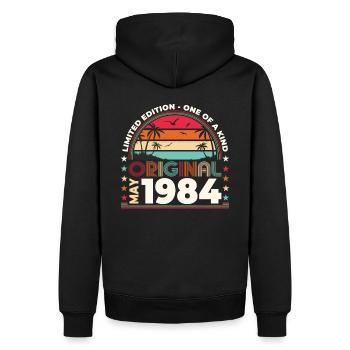 Geburtstag 1984 Mai 1984 Vintage 1984 Legende 84 - Männer Premium Bio Hoodie - Schwarz - Hinten - Nico (187cm)