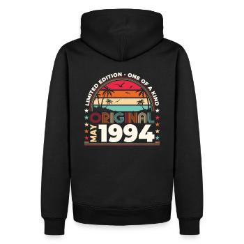 Date de naissance 1994 Mai 1994 Millésime 1994 Légende 94 - Sweat à capuche Premium bio Homme - noir - Dos - Nico (187cm)