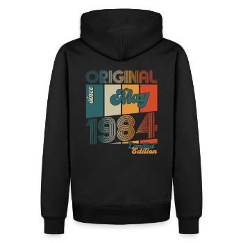 Original Mai 1984 Millésime 1984 Anniversaire 1984 - Sweat à capuche Premium bio Homme - noir - Dos - Nico (187cm)