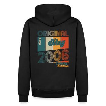 Original Mai 2006 Millésime 2006 Anniversaire 2006 - Sweat à capuche Premium bio Homme - noir - Dos - Nico (187cm)