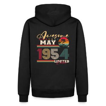 Génial Mai 1954 Vintage 1954 Anniversaire 1954 - Sweat à capuche Premium bio Homme - noir - Dos - Nico (187cm)