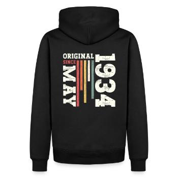 Original Mai 1934 Jahrgang 1934 Geburtstag 1934 - Männer Premium Bio Hoodie - Schwarz - Hinten - Nico (187cm)