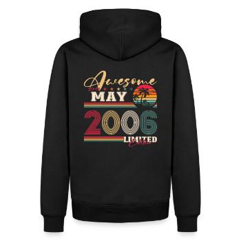 Génial Mai 2006 Millésime 2006 Anniversaire 2006 - Sweat à capuche Premium bio Homme - noir - Dos - Nico (187cm)